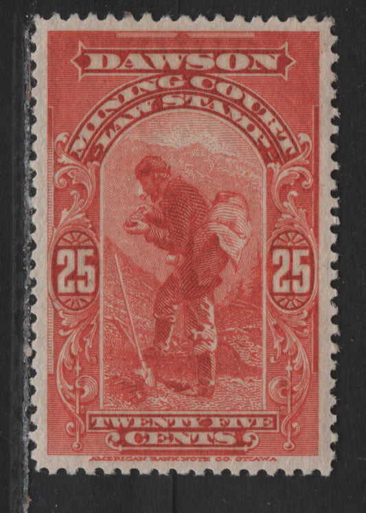 Lot 139 Canada - Yukon (C) Van Dam#YL2 25c Vermillion Dawson Mining Court, 1902-1907 Dawson Mining Court Law Issue, A VFNH Single