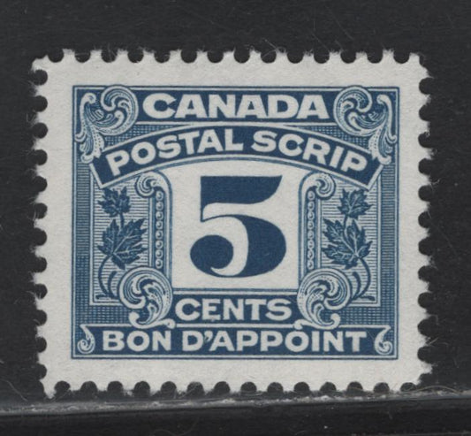 Lot 163 Canada (C) Van Dam#FPS27 5c Blue Numeral, 1967 Second Postal Scrip Issue, A VFOG Single, DF1 Paper