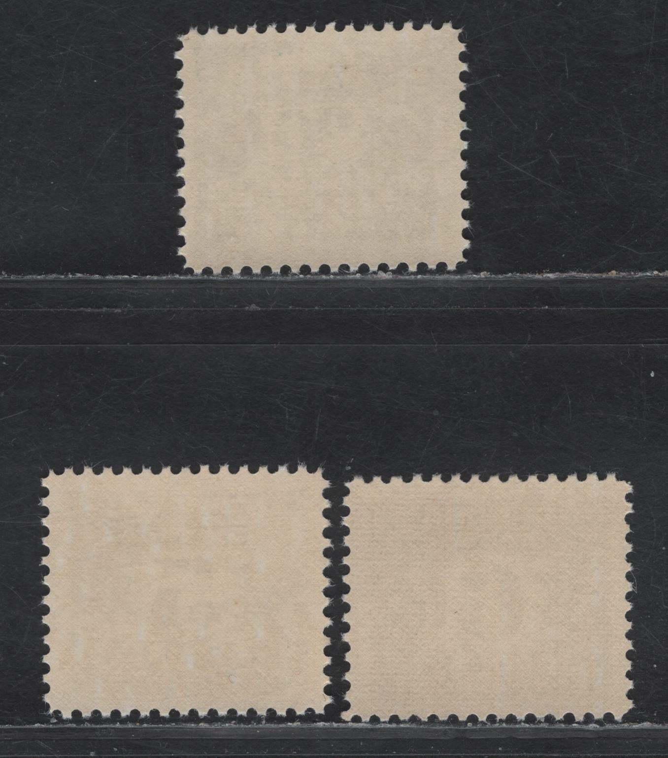 Lot 164 Canada Van Dam#FPS27-28, FPS33 5c - 20c Blue - Slate Green Numeral, 1967 Second Postal Scrip Issue, 3 VFNH Singles, NF & DF1 Papers