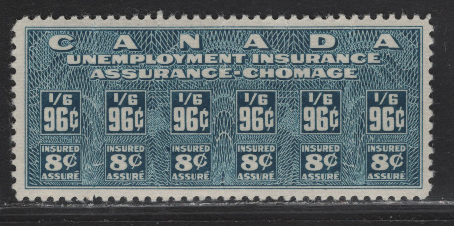 Lot 175 Canada (C) Van Dam#FU33 96c Blue Numeral, 1950 Unemployment Insurance Issue, A VFNH Single