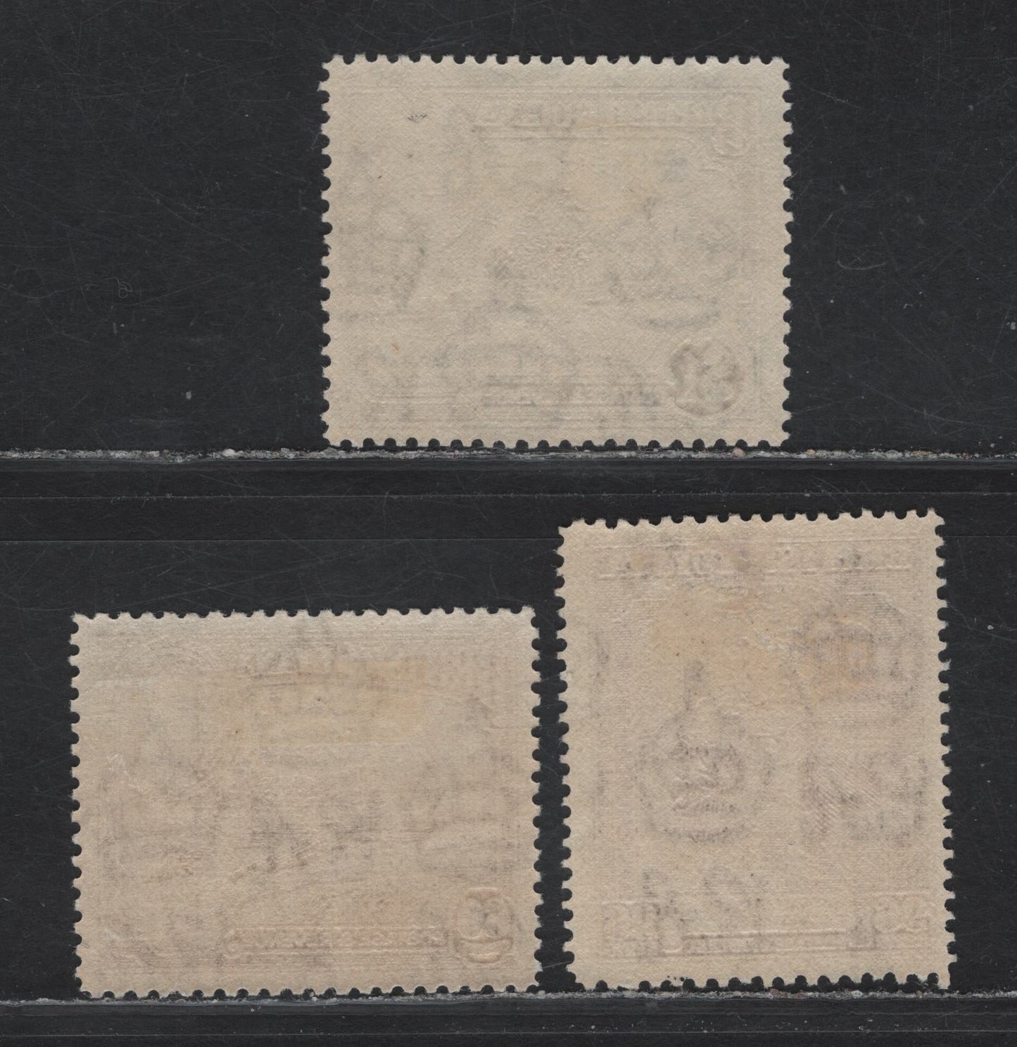 Lot 205 British Guiana (C) SG#315, 316a, 317 60c - $1 Red-Brown - Bright Violet King George VI, 1938-1952 KGVI Pictorial Definitives, 3 F/VFOG Singles, 96c Perf 12.5x13.5, $1 Perf 12.5