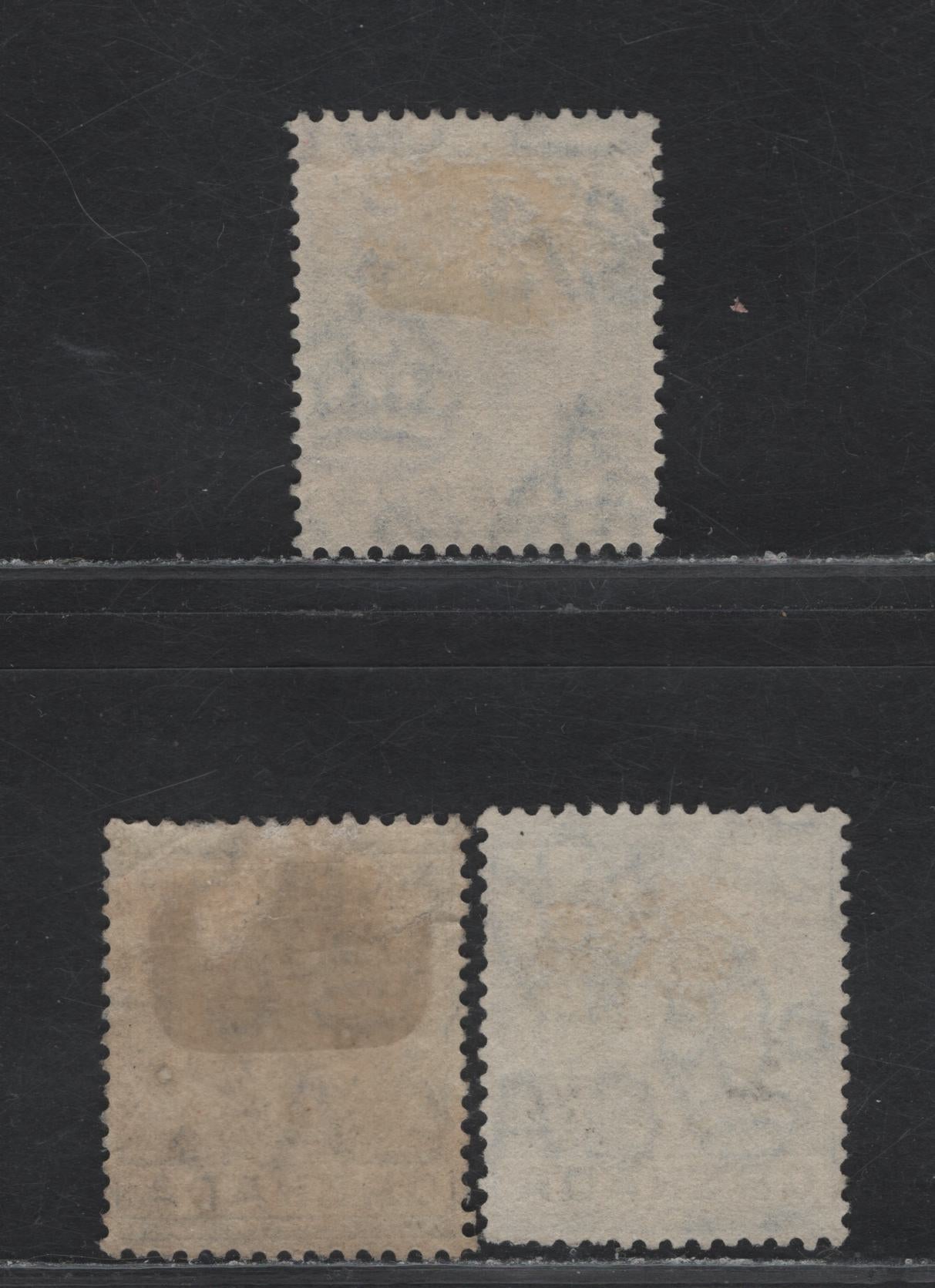 Grenada (C) SG#2.5d - 3d 2.5d - 3d Bright & Dull Blue - Bright Blue King George V, 1913-1931 KGV Keyplates Issue, 3 F/VFOG/NH Singles, Multiple Crown CA & Multiple Script CA Wmks