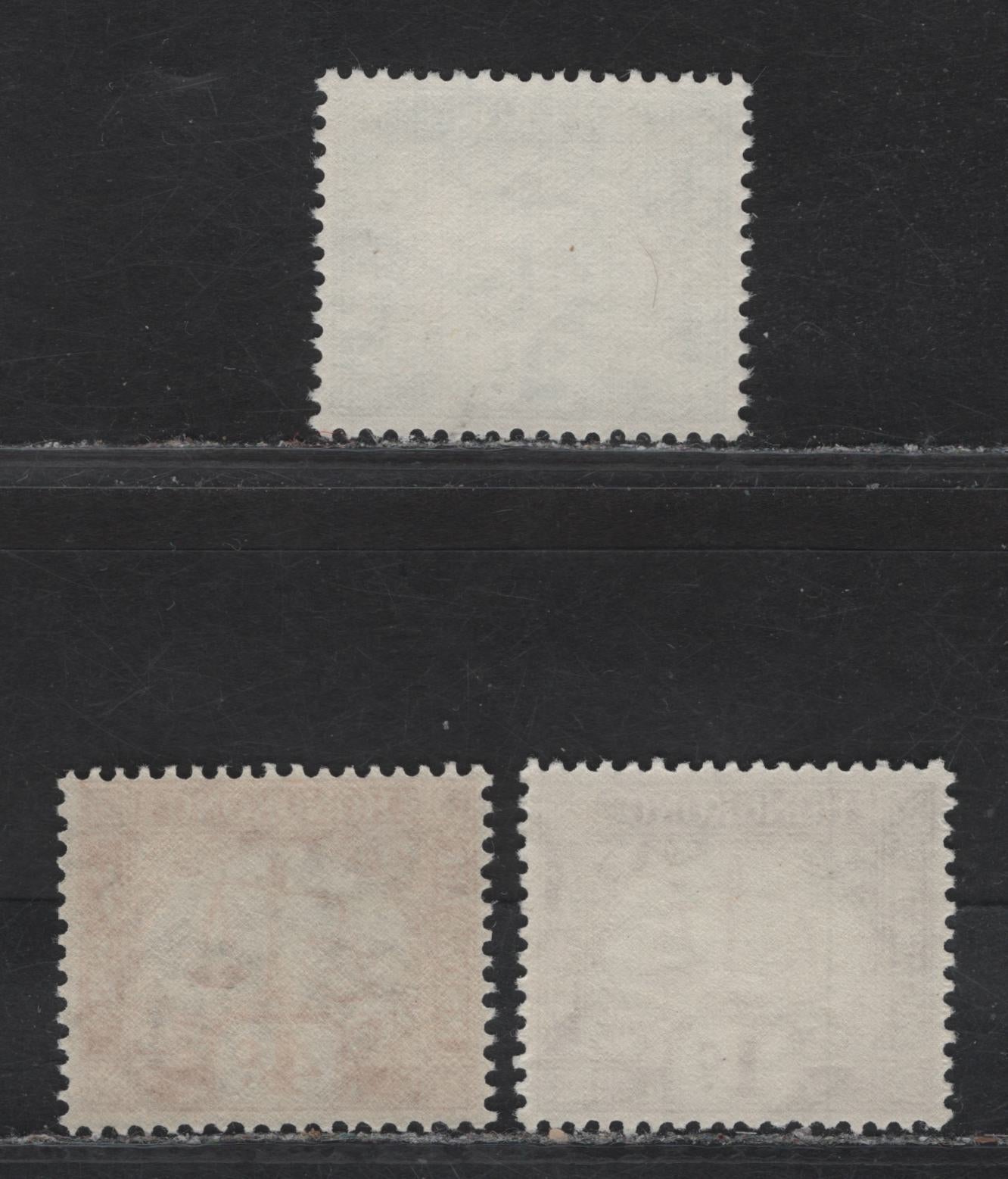 Lot 233 Hong Kong (C) SG#D1ab, D6a, D7 1c - 4c Brown - Orange Numeral, 1923-1963 Postage Dues, 3 VFNH Singles, Multiple Script CA Sideways Wmk