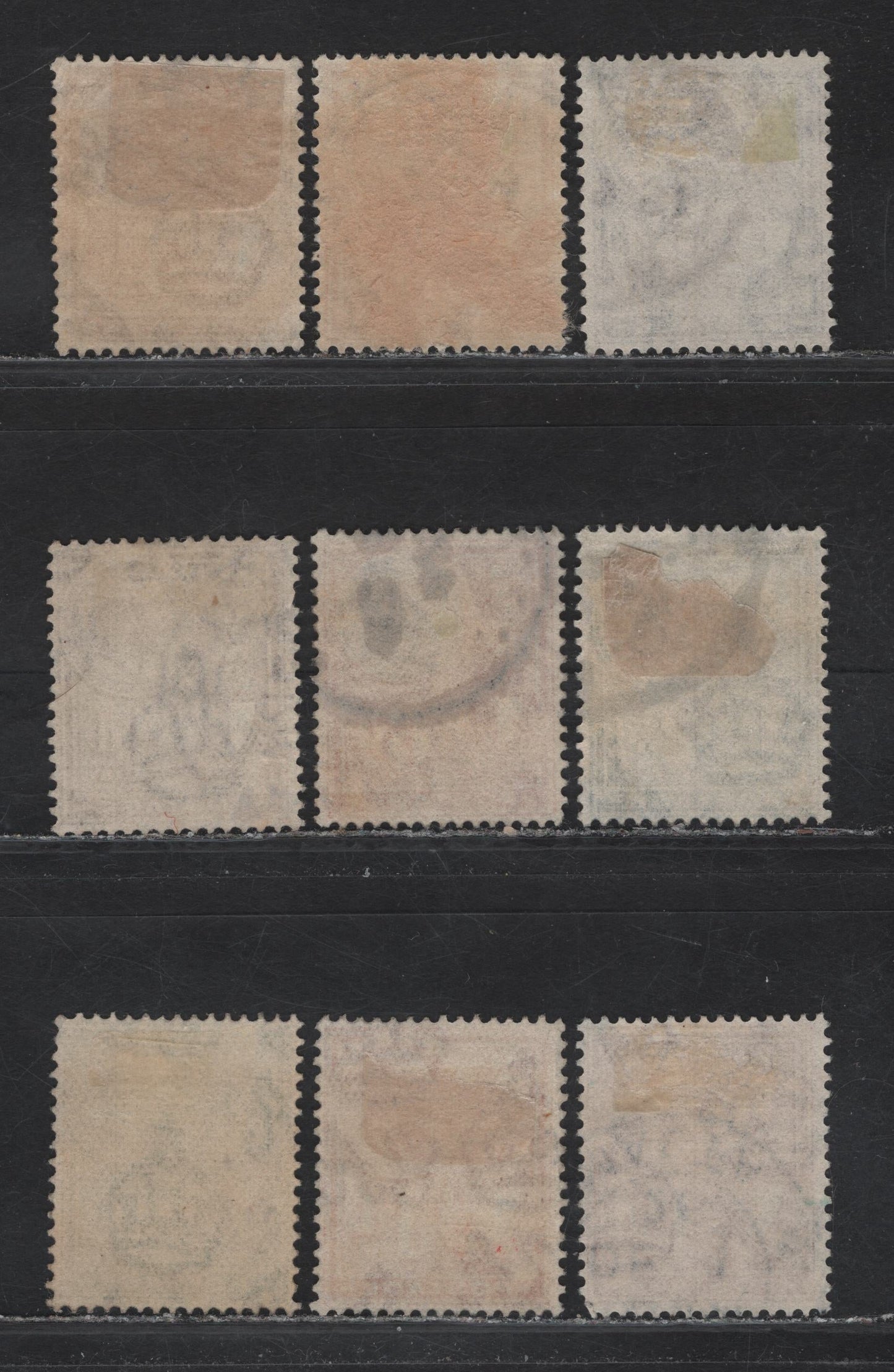 Lot 239 Malta (C) SG#157-160, 162-165 1/4d - 6d Brown - Violet & Scarlet King George V, 1926-1927 Arms Keyplate Issue, 8 Fine/Very Fine Used Singles, Inscribed Postage