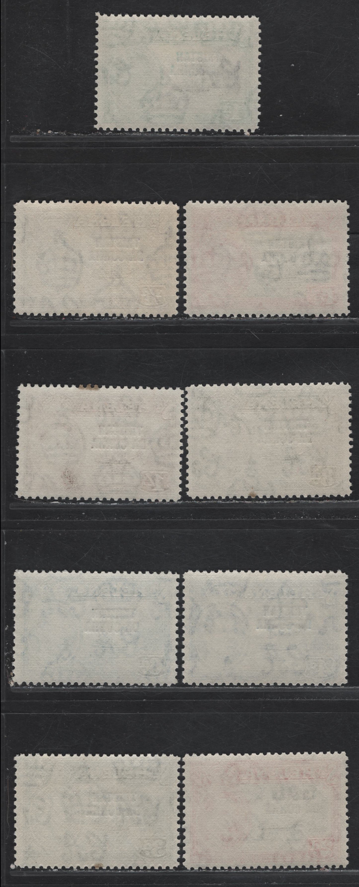 Lot 267A Trista da Cunha (C) SG#1-9 1/2d - 1/- Violet - Sepia King George VI, 1952 KGVI Definitives of St Helena Overprinted Issue, 10 F/VFNH Singles, Toning Spots On perfs Of 3d & 8d
