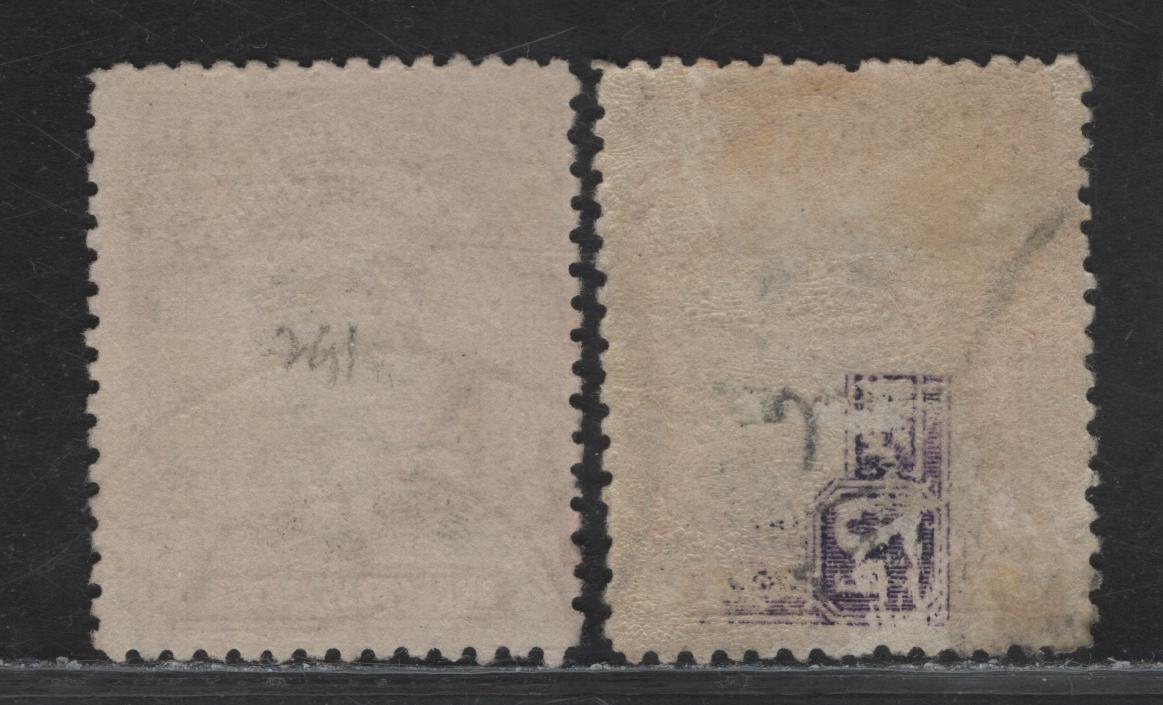 Lot 278 Rhodesia (C) SG#260, 292 2d - 4d Black & Slate Purple - Black & Ochre Admiral, 1913-1919 Admiral Issue, 2 Fine Used Singles, Die 3, Cream & White Paper