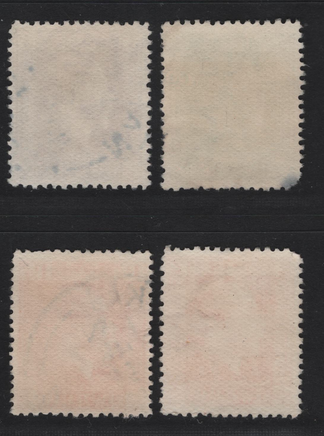 Lot 303 New Zealand (C) SG#446-449 1/2d - 3d Green - Chocolate King George V, 1915-1933 King George V Keyplates Issue, 4 Fine/Very Fine Used Singles, Cowan Paper, perf 14x15 & 14 (2d)