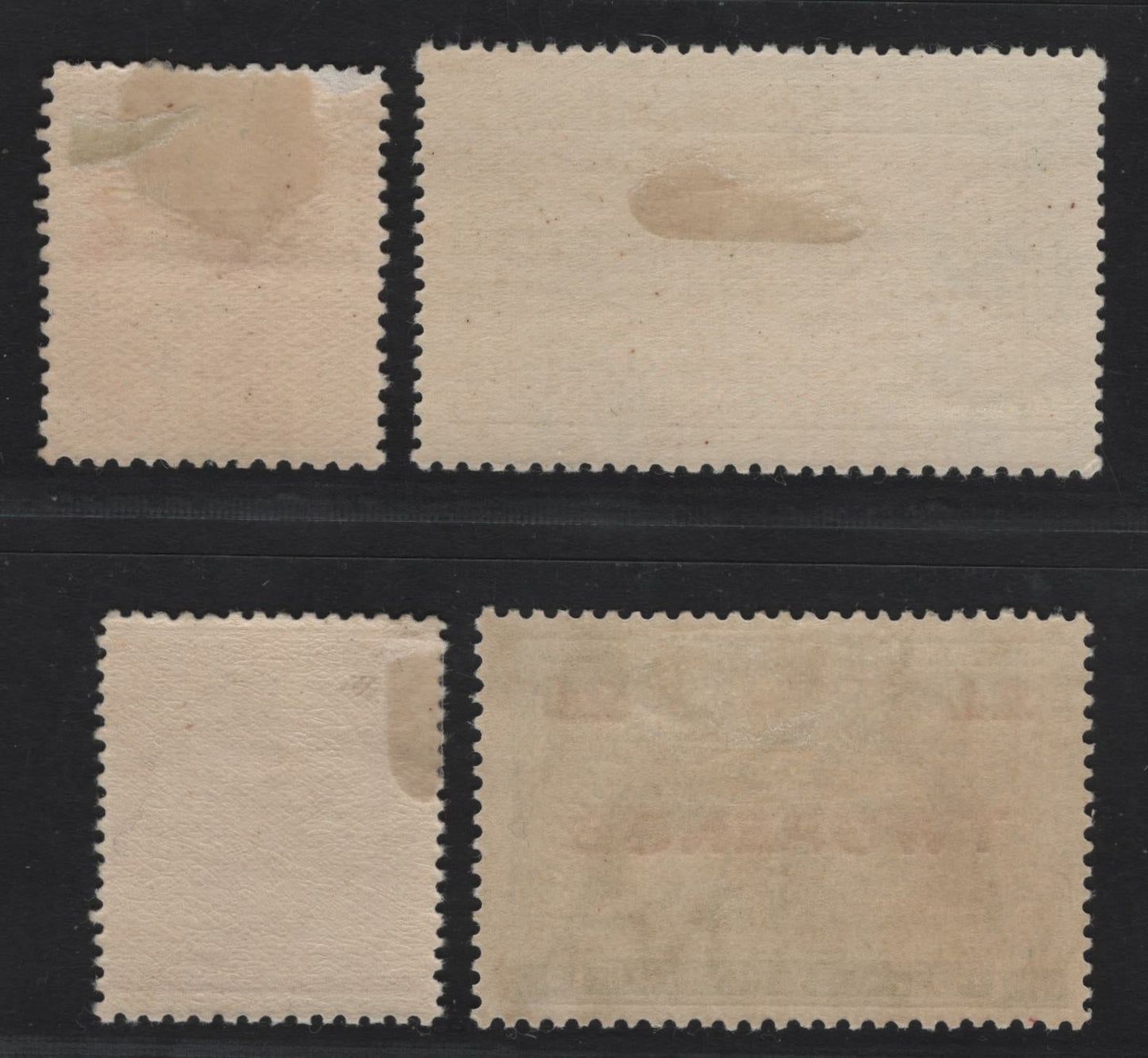 Lot 305 New Zealand (C) SG#410, 459, 463, 468 1d - 2d on 1/2d Rose Carmine - Green Surcharges - King George V, 1922-1926 Surcharges - KGV Field Marshal Definitive Issue, 4 F/VFOG Singles, The 1d Is On Cowan Paper