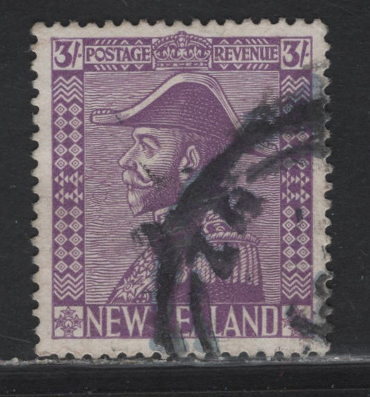 Lot 310 New Zealand (C) SG#470 3/- Pale Mauve King George V, 1926 KGV Admiral Issue, A Very Fine Used Single, Cowan Paper