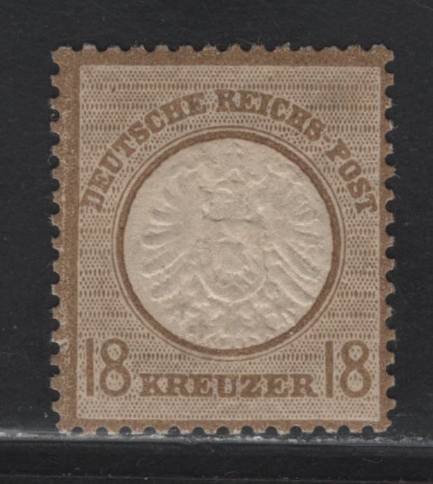 Lot 338 Germany SC#26 18kr Bistre Eagle With Shield, 1872 Embossed Eagle With Large Shield Issue, A FOG Single