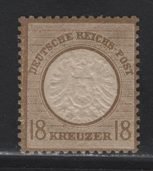 Lot 338 Germany SC#26 18kr Bistre Eagle With Shield, 1872 Embossed Eagle With Large Shield Issue, A FOG Single
