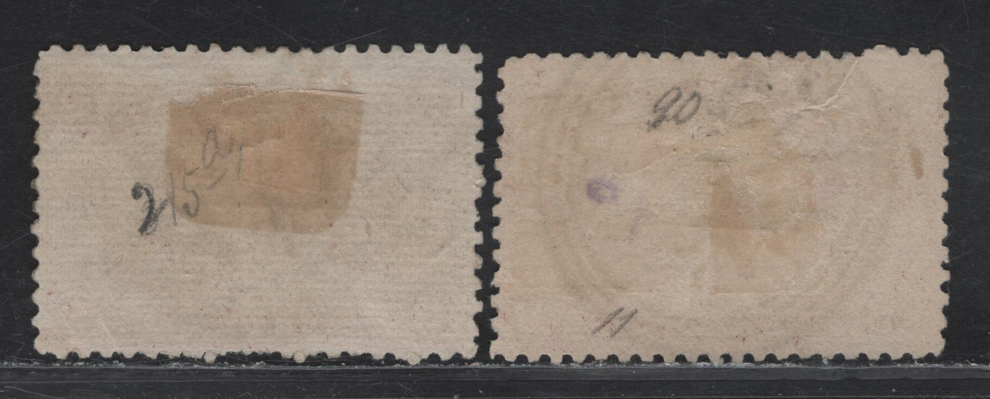 Lot 51 New Zealand (C) SG#267, 314 9d Rosy Purple Pink Terrace, Rotomahana, 1899-1907 Pictorial Issues, 2 Very Good/Fine Used Singles, Perf 11, Unwatermarked & Watermarked Star & NZ