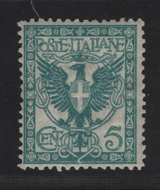 Lot 8 Italy SC#78 5c Blue Green Victor Emmanuel III, 1901-1926 Victor Emmanuel III Keyplate Issue, A FNH Single