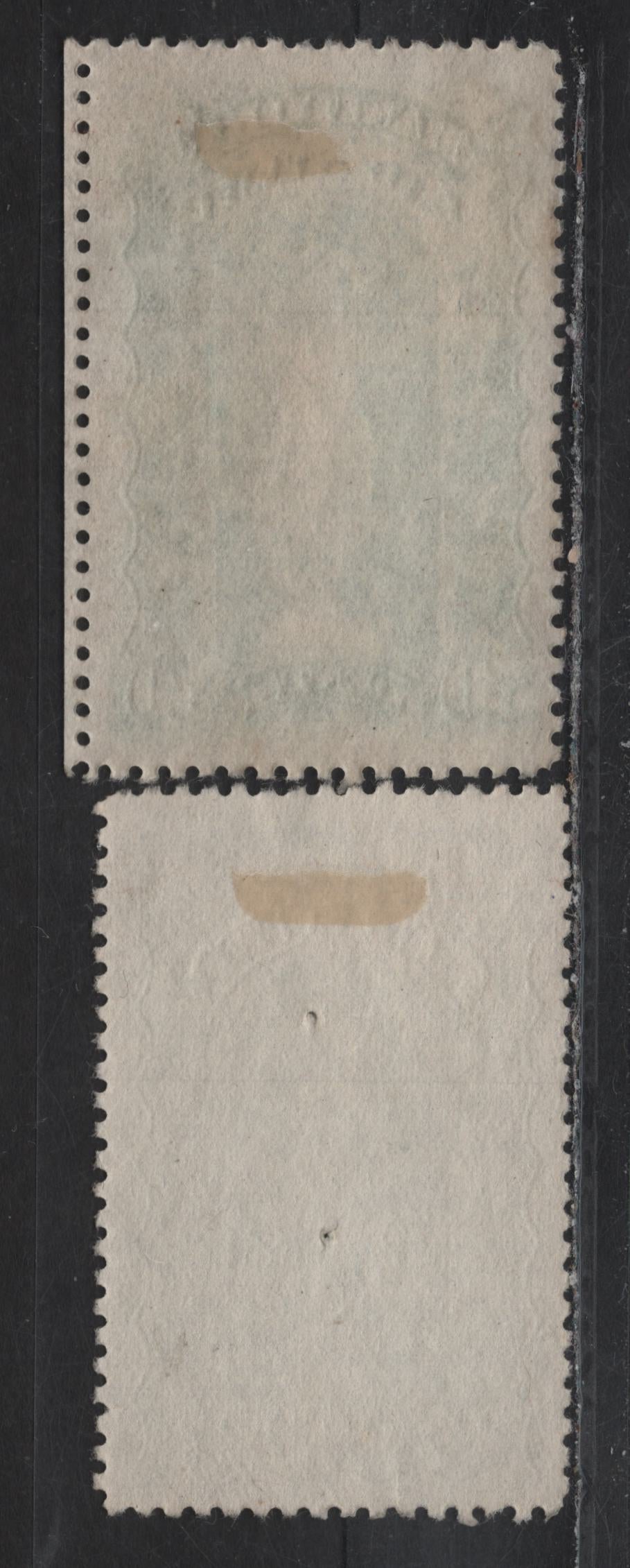 Lot 95 Canada Van Dam#ML112a, ML113a 50c - $1 Blue Green Liberty, 1897-1901 law Issue With 6 Scallops, 2 Very Fine Used Singles, Province of Manitoba