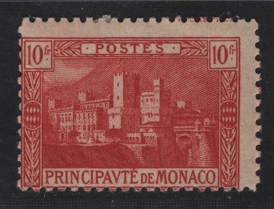 Lot 13 Monaco SC#49 10fr Carmine Pictorial, 1922-1924 Pictorial Issue, A FOG Single