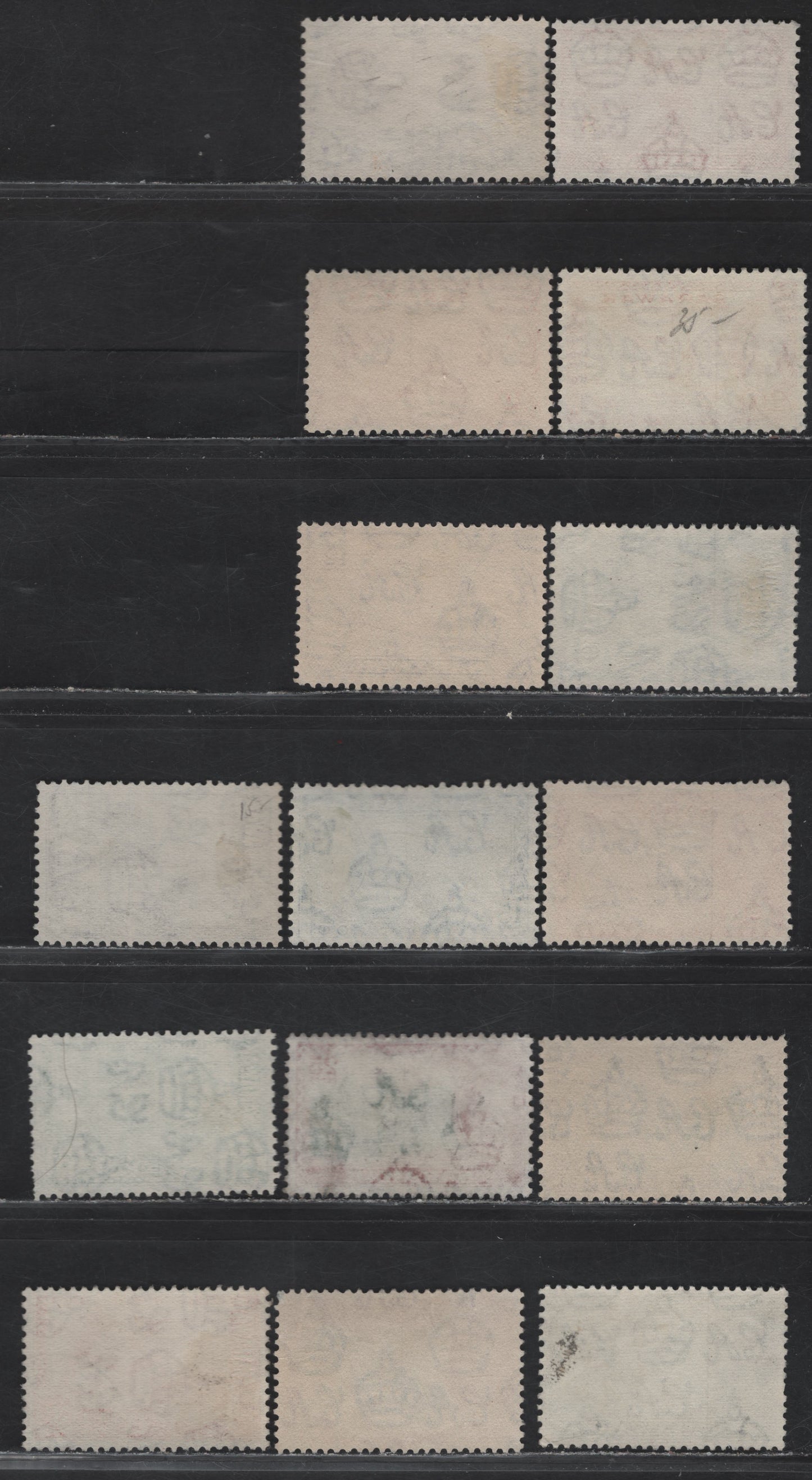 Lot 143 Sarawak (C) SG#171-184, 186 1c - $2 Black - Blue & Carmine King George VI, 1950-1952 KGVI Pictorial Definitive Issue, 15 Fine/Very Fine Used Singles