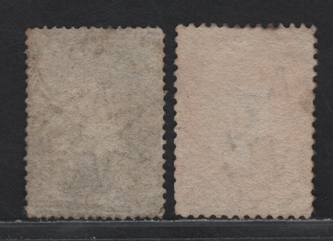 Lot 185 Ceylon (C) SG#26, 38 10c - 1/- Dull Vermillion - Slate Violet Queen Victoria, 1861-1864 Courbould Heads Issue, 2 Fine Used Singles, Large Star Wmk, VF Centering For This Issue