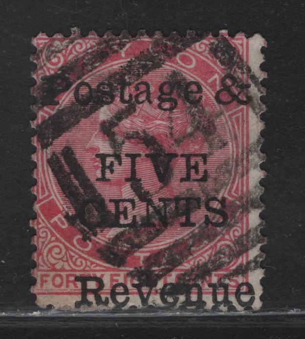 Lot 204 Ceylon (C) SG#157 5c on 48c Rose Queen Victoria, 1885 Surcharges, A Very Good Used Single, Crown CC Wmk