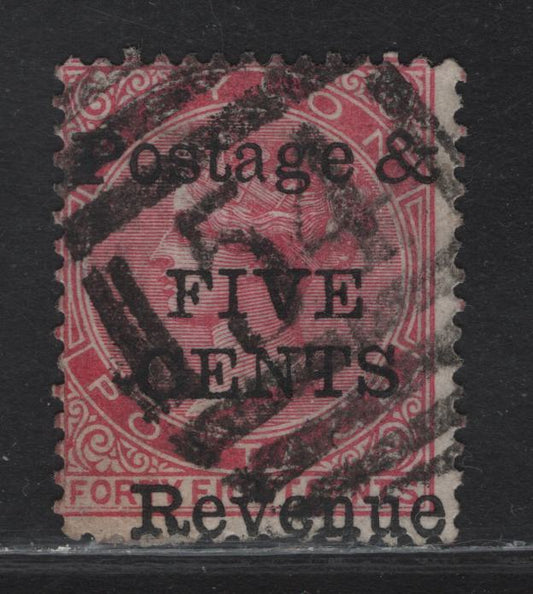 Lot 204 Ceylon (C) SG#157 5c on 48c Rose Queen Victoria, 1885 Surcharges, A Very Good Used Single, Crown CC Wmk