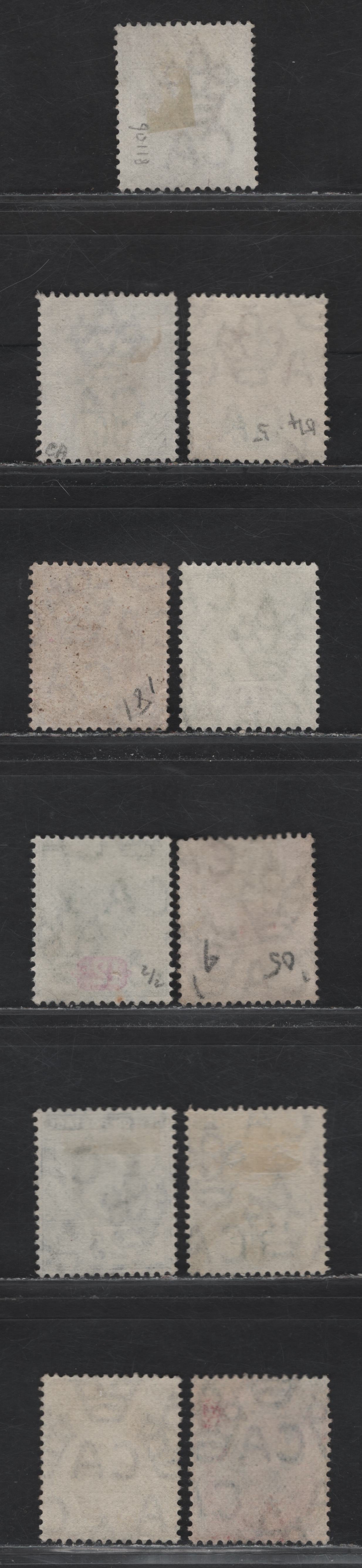 Lot 221 Ceylon (C) SG#272-273, 279-280, 282, 284-286, 294-296 25c - 75c Bistre - Dull Blue & Orange King Edward VII, 1903-1911 King Edward VII Keyplate Issue, 11 Fine/Very Fine Used Singles, Multiple Crown CA & Crown CA Wmks