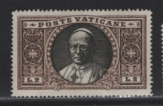 Lot 26 Vatican City SC#30 2l Dark Brown & Black Pictorial, 1933 Pictorial Issue, A VFOG Single