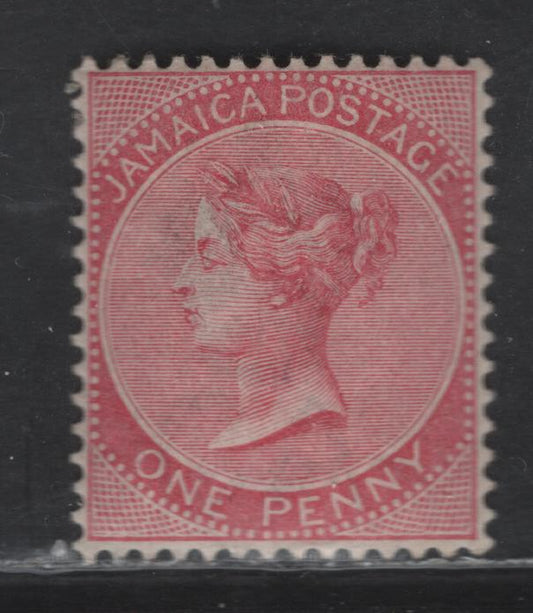Lot 36 Jamaica (C) SG#18 1d Rose Queen Victoria, 1883-1897 Queen Victoria Keyplates Issue, A VFOG Single, Crown CA Wmk