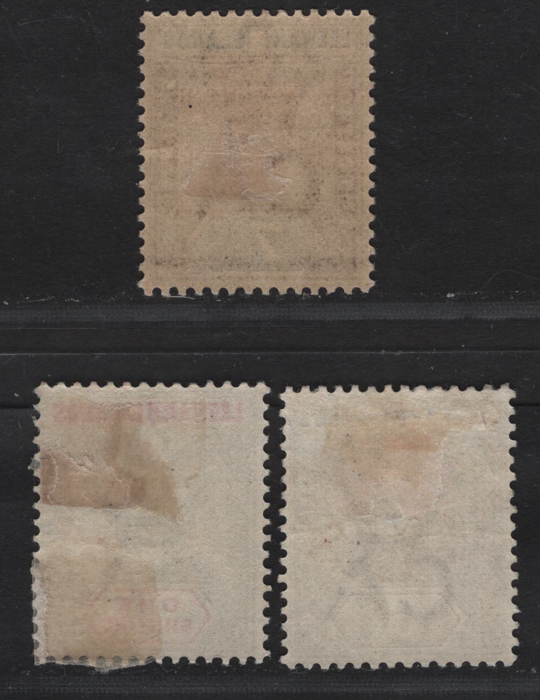 Lot 43 Leeward Islands (C) SG#5-7 6d - 1/- Dull Mauve & Brown - Green & Carmine Queen Victoria, 1890 Queen Victoria Keyplates Issue, 3 FOG Singles
