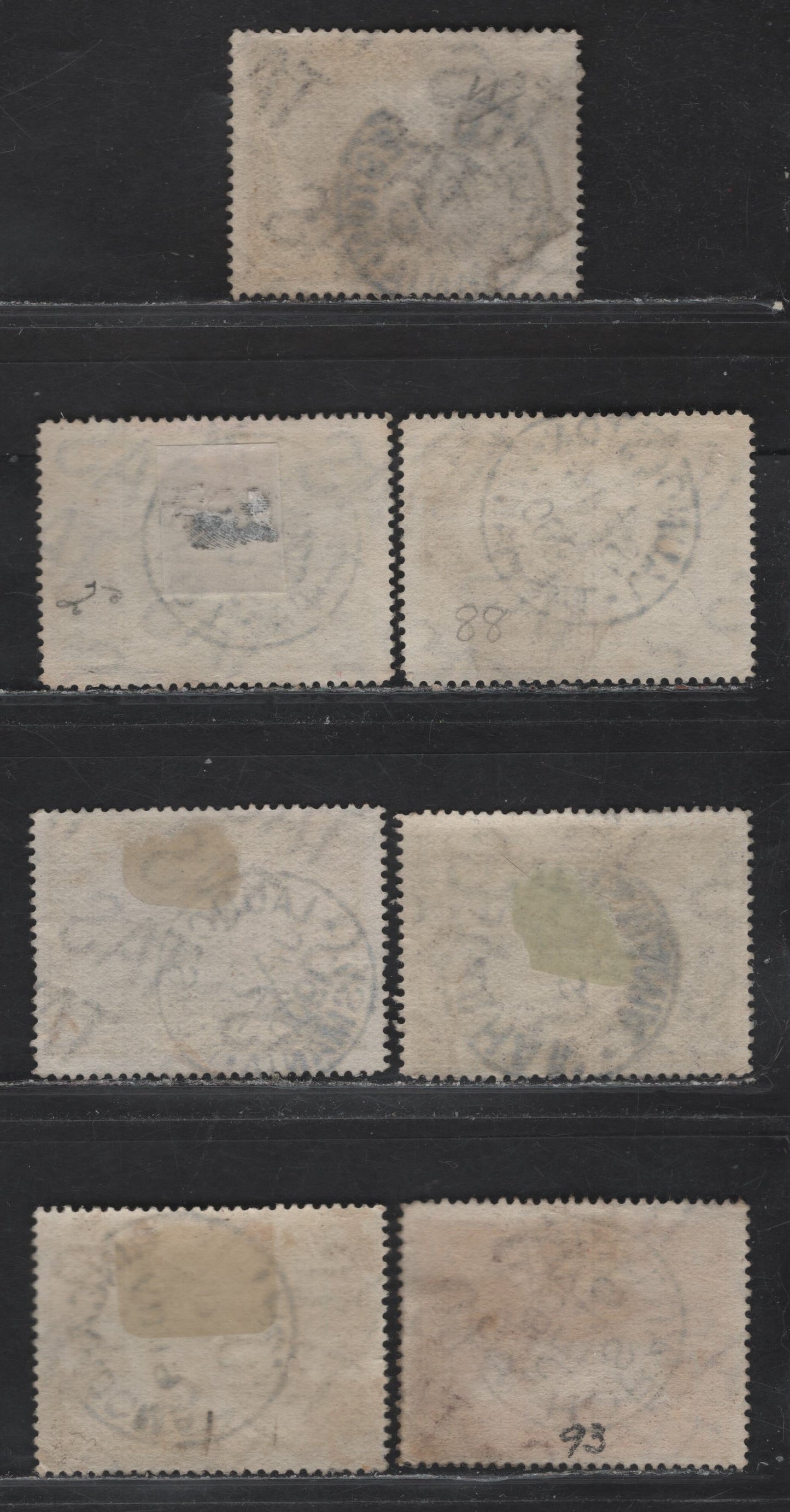 Lot 121 Australia - Tasmania (C) SG#231, 233, 236 2d - 6d Deep Violet - Lake Pictorials, 1899-1900 Engraved Pictorial Issue, 7 Fine/Very Fine Used Singles, SON Town Cancels, Including Hobert, Lawnceston, Strahan & Ringarooma