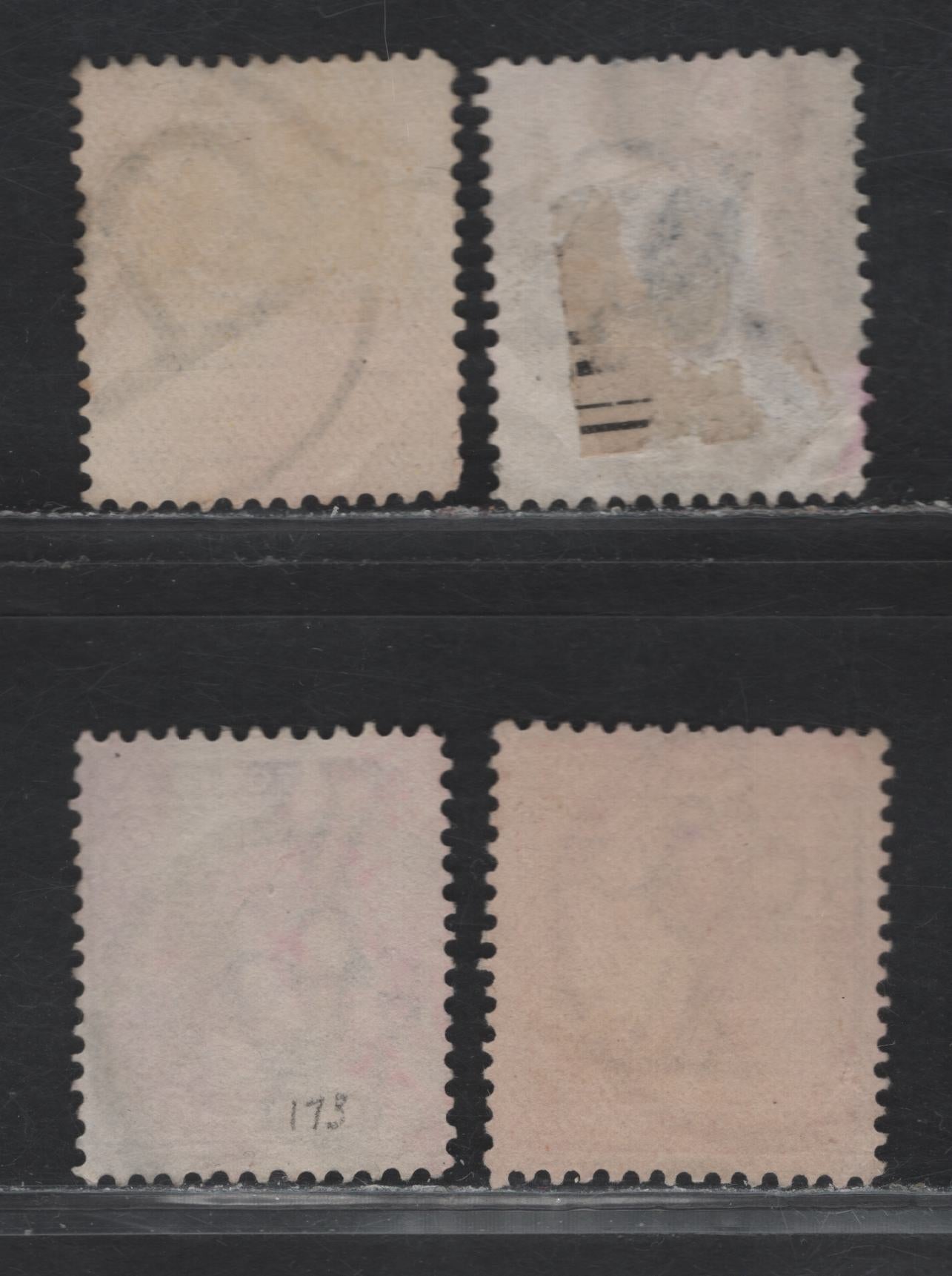 Lot 133 Australia - Victoria (C) SG#299a, 317a, 361, 385b 1d - 5d Rose Red - Brown Queen Victoria, 1885-1910 Postage Issues, 4 Very Good/Fine Used Singles, Registered Cancellations, Including Fancy Bold 'R' And Sans-Serif 'R's Within Circle