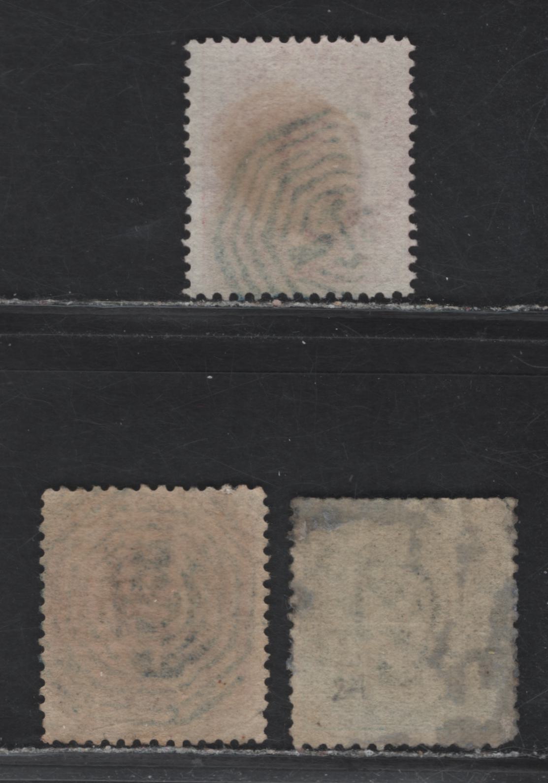 Lot 192 India & Burma (C) SG#73, 64, 56, 1865 Surface Printed Issue, Wmk Elephants Head, 3 VG Used Singles With Concentric Octagonal Numeral Cancellations. Includes B179 For Thayetmyo And B1 For Calcutta