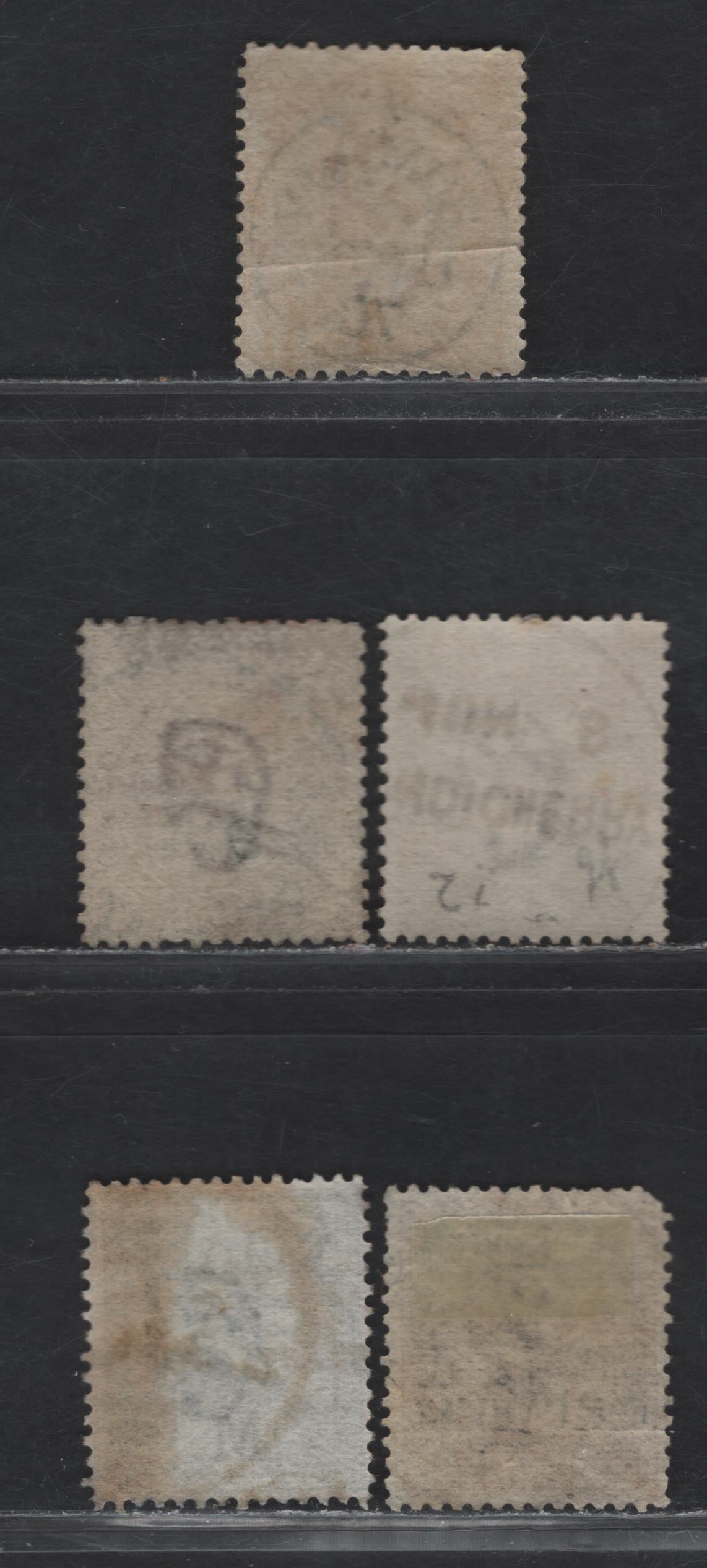 Lot 194 India (C)  A Selection Of Circular Date Cancels On, 1865-1868 Queen Victoria Surface Printed Issues Wmk Elephant's Head, 5 VG&F Used Singles Incl A Beautiful Nov. 19, 1870 Bombay On 2a Orange. Pondicherry, Jhansee, Calcutta, Rainpoor