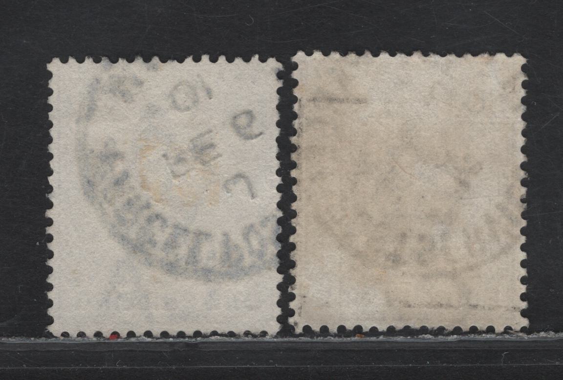 Lot 223 Malta (C) SG#27,29 4d Brown, 1/- Pale Violet, 1885-1890 Queen Victoria Keyplate Issue, 2 F&VF Used Singles With Parcel Post Service CDS Cancels