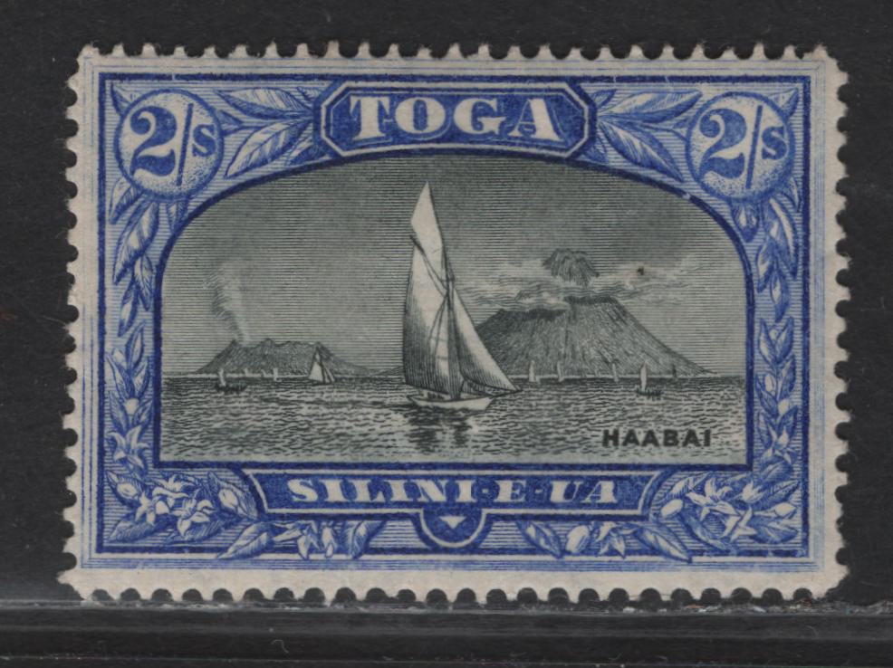 Lot 23 Toga (C) SG#51a 2/- Black & Ultramarine Haabai, 1897 Pictorial Issue, A FOG Single, Sideways Wmk, Shallow Hinge Thin