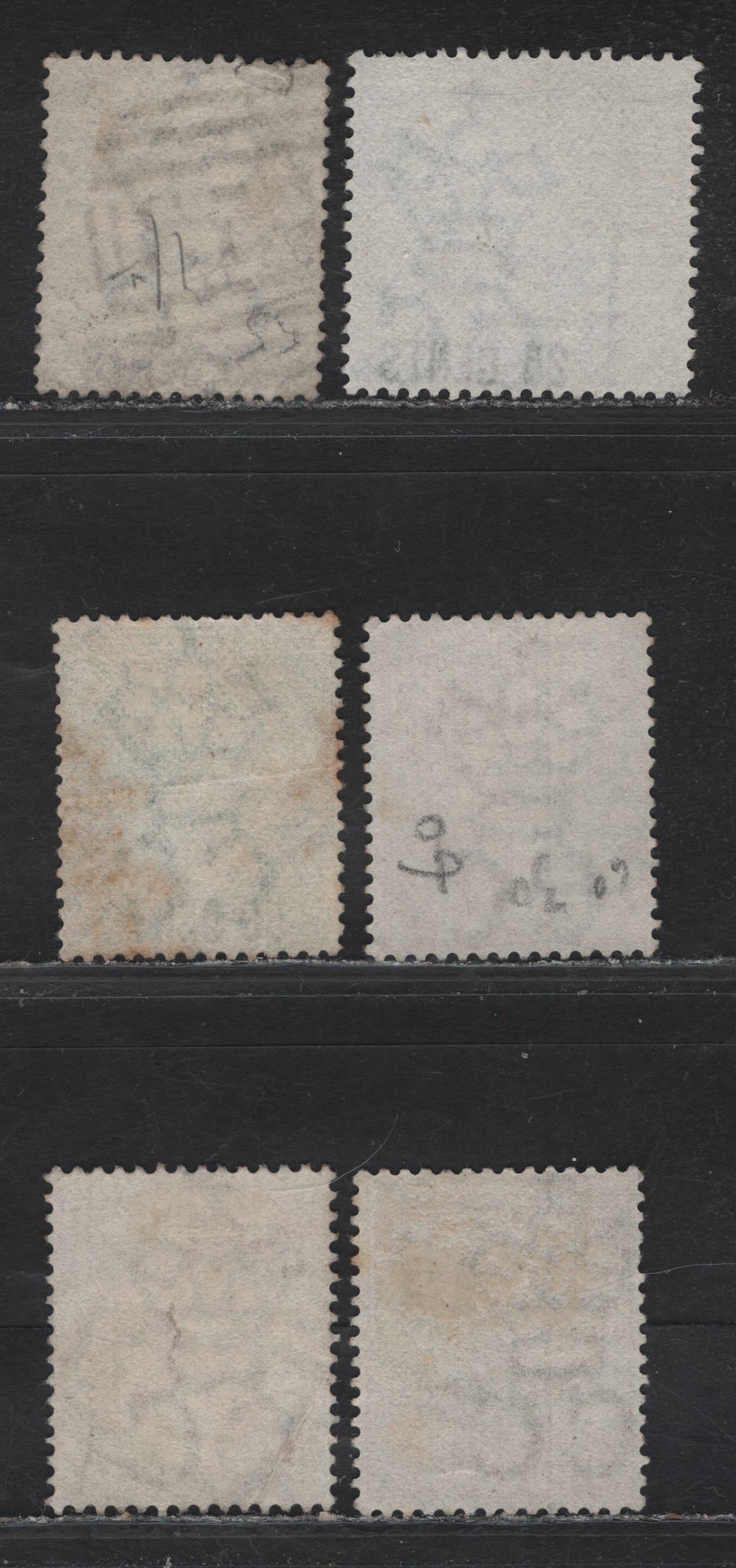 Lot 242 Mauritius (C) SG#88,90,93, 1878, 1879-1880 Queen Victoria Issue, Crown CC Keyplates Issue, 6 VG&F Used Singles All With Clear Strikes Of B53, Port Louis Barred Numeral Cancels W/ Different Font Sizes