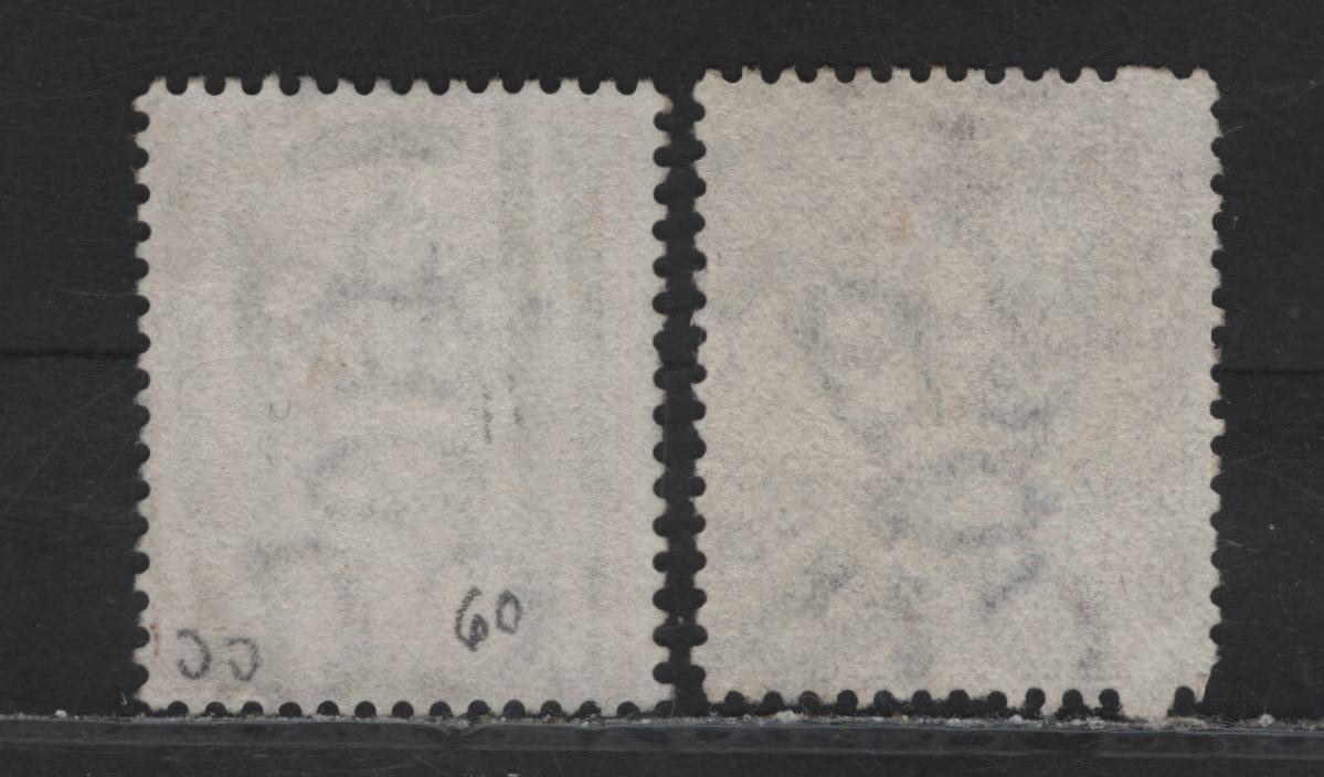 Lot 243 Mauritius (C)  Cancels #30 (Grand Rosalie) & #20 Rose-Hill On, 1879-1880 Queen Victoria Issue, Crown CC Keyplates Issue, 2 Fine Used Singles These Are Both Scarcer Cancels. 2d Venetian Red, 4c Orange
