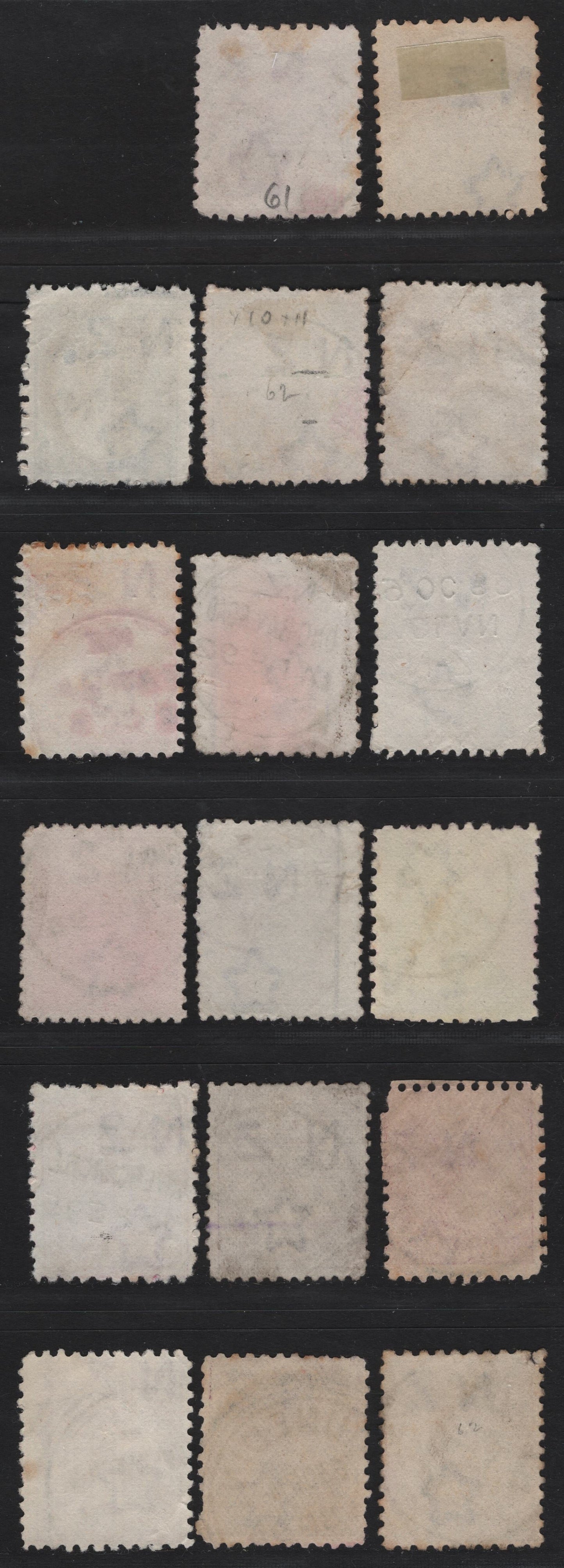 Lot 271 New Zealand (C)   1882-1900 Second Sideface Issue, 17 Very Good/Fine/Very Fine Used Singles, Smaller Town CDS & Squared Circle Cancels, Various Perfs
