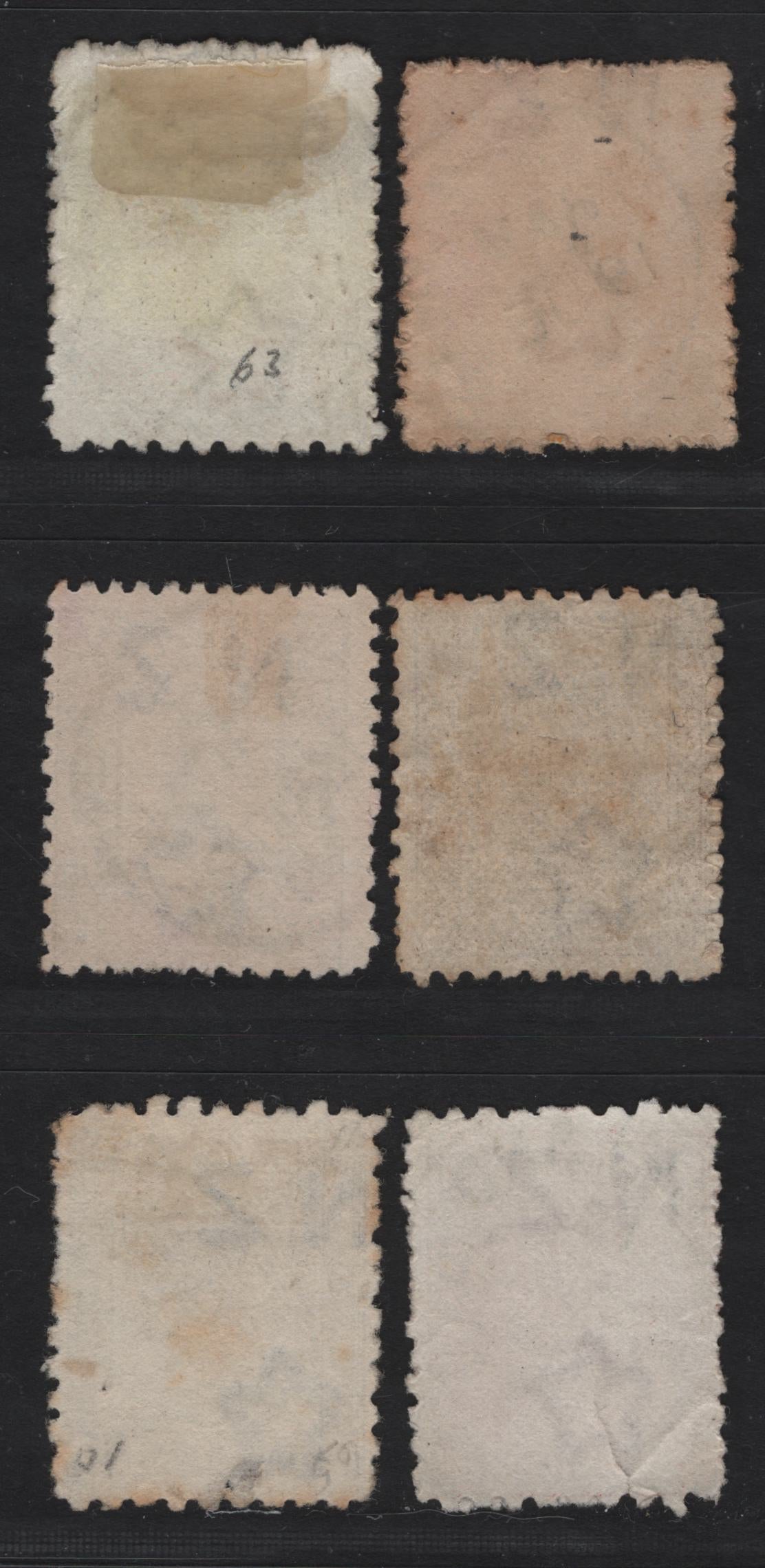 Lot 273 New Zealand (C)   1882-1900 Second Sideface Issue, 6 Very Good/Fine Used Singles, SON Town Cancels Including Invercargill, Thames, Nelson & Bluff