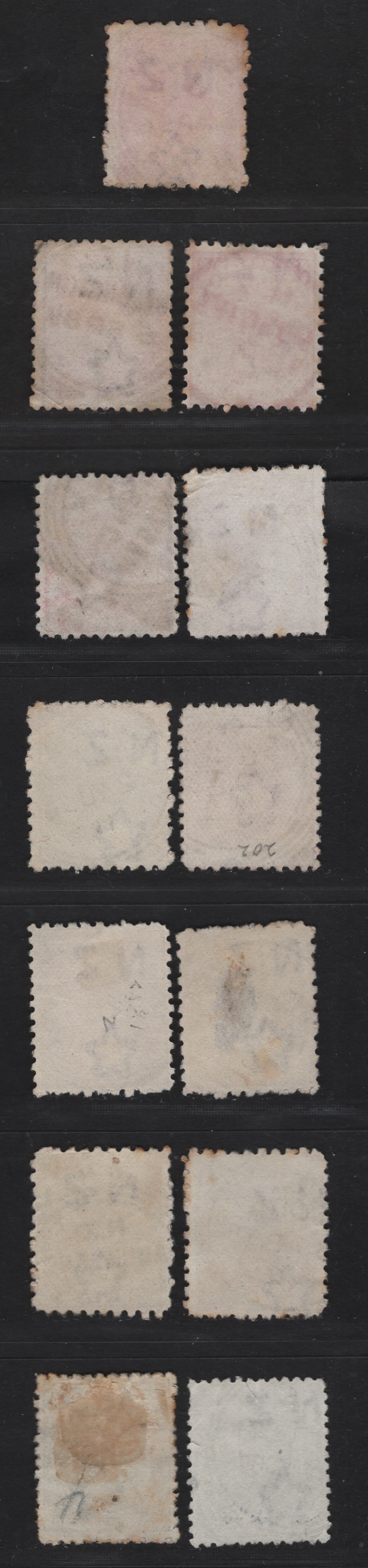 Lot 275 New Zealand (C)   1882-1900 Second Sideface Issue, 13 Very Good/Fine/Very Fine Used Singles, CDS & Squared Circle Cancels Including Wellington, Auckland, Hastings, New Plymouth, Westport, Gore, Mesgiel & Wanganu