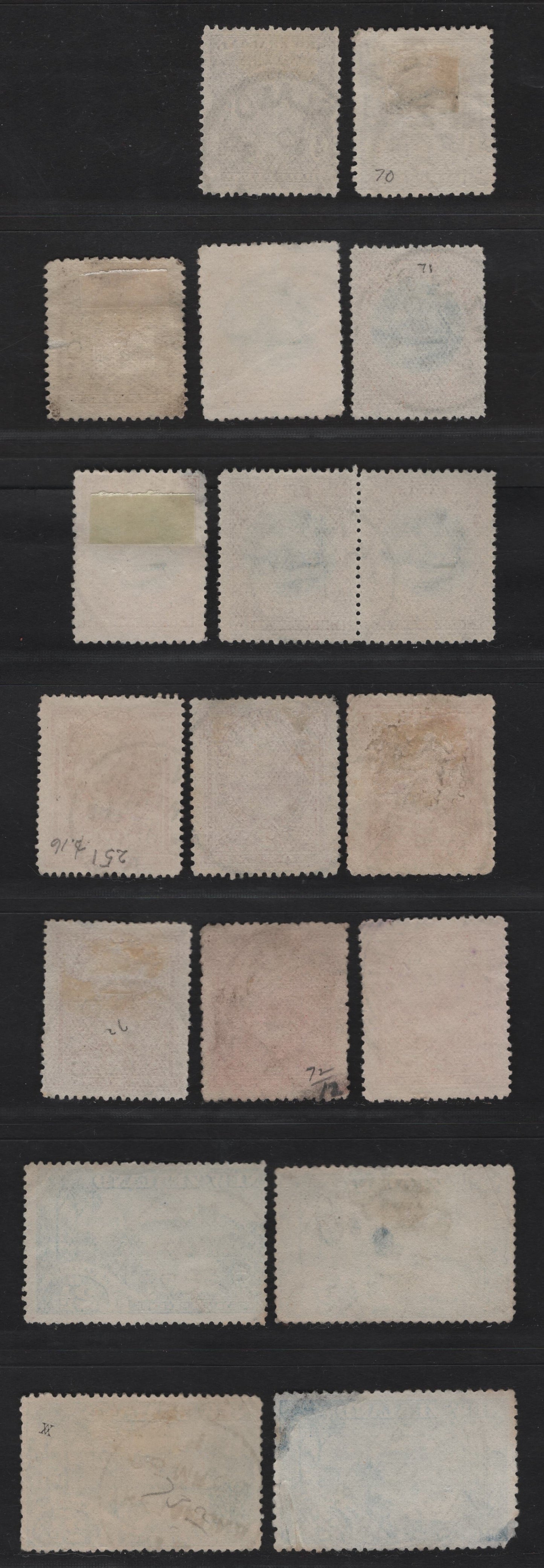 Lot 276 New Zealand (C)   1882-1900 Second Sideface Issue, 17 Fine/Very Fine Used Singles, CDS Town Cancels Including Wakitipu, Wakatipu, Wellington, Waimak, Barry's Bay, Rethuna, Mongaturoto, Milton, Naseby, Groomwell, Greytown & Invercargill