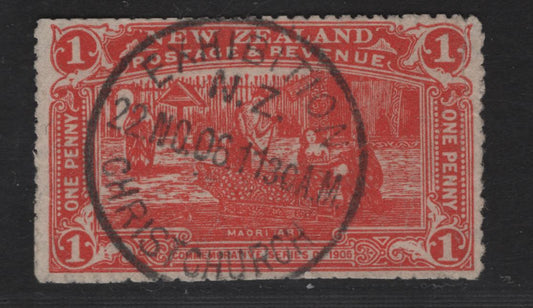 Lot 280 New Zealand (C)   1906 Chrsitchurch Exhibition Issue, A Very Fine Used Single, SON November 22 1906 Christchurch Exhibition Cancel, Very Rough Perfs Which Were Scissor Separated