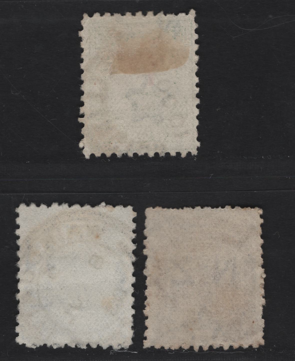 Lot 283 New Zealand (C) SG#D14, L4, L14 , 1899-1904 Postage Due & Life Insurace Issues, 3 Very Fine Used Singles, Wellington & Waikouaiti CDS Town Cancels, 15 Dots Above NZ & Small D Wmk, Perf 12x11.5.