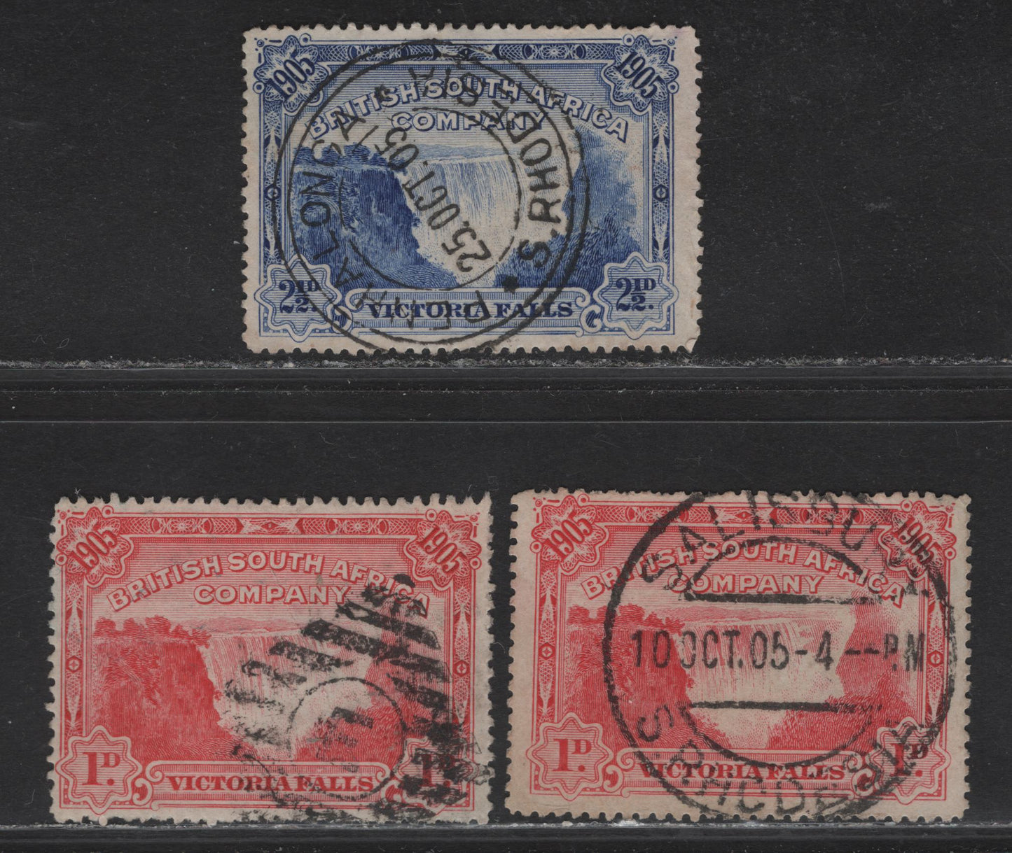 Lot 297 Rhodesia (C) 1905 Opening Of Victoria Falls Bridge - A Group of SON Diamond Grid and CDS Town Cancels