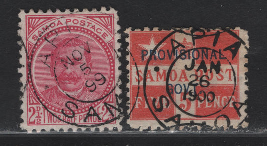 Lot 302 Samoa (C) 1886-1900 King Malitoa and 1899-1900 Provisional Govt Overprints With SON Apia Cancels
