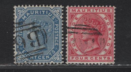 Lot 303 Seychelles (C) Mauritius 1883-1890 Queen Victoria Keyplates Used in Seychelles, With B62 Barred Numeral Cancels