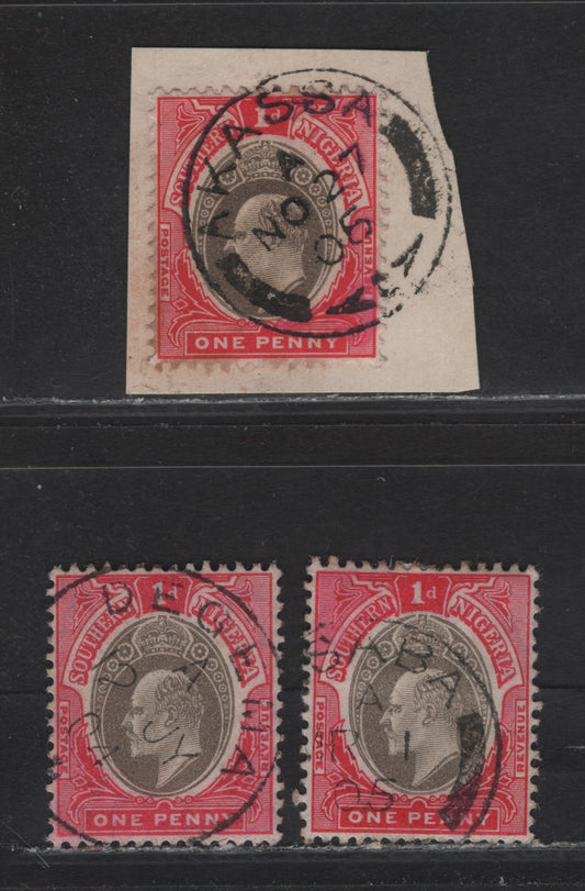 Lot 306 Southern Nigeria #22 1d Grey & Carmine 1904-1905 King Edward VII Keyplates Wmk Multiple Crown CA, A Selection of Small Village CDS Cancels