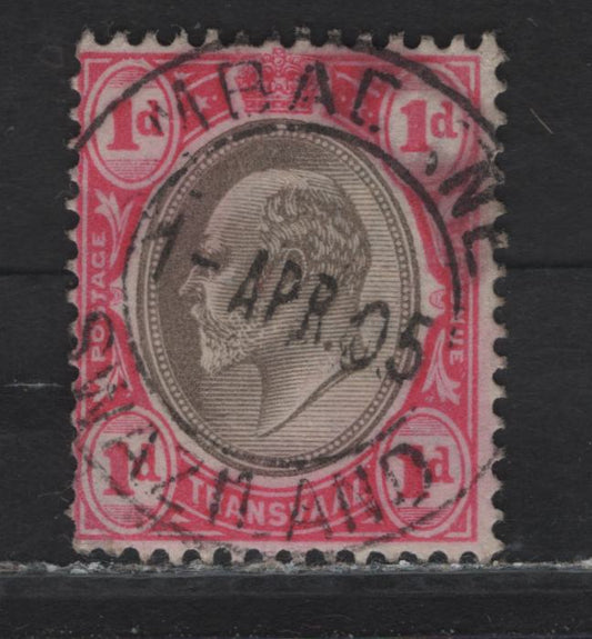 Lot 307 Swaziland (C)  Transvaal SG#245 1d Light Rosine & Grey King Edward VII Used in Swaziland, With SON April 1, 1905 Mbabane CDS Cancel
