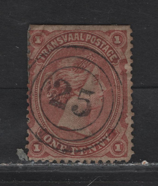 Lot 309 Transvaal (C) SG#134a 1d Brown Red, 1878 Queen Victoria Sideface Issue Used With SON #25 Cancel for Zeerust, Scarce