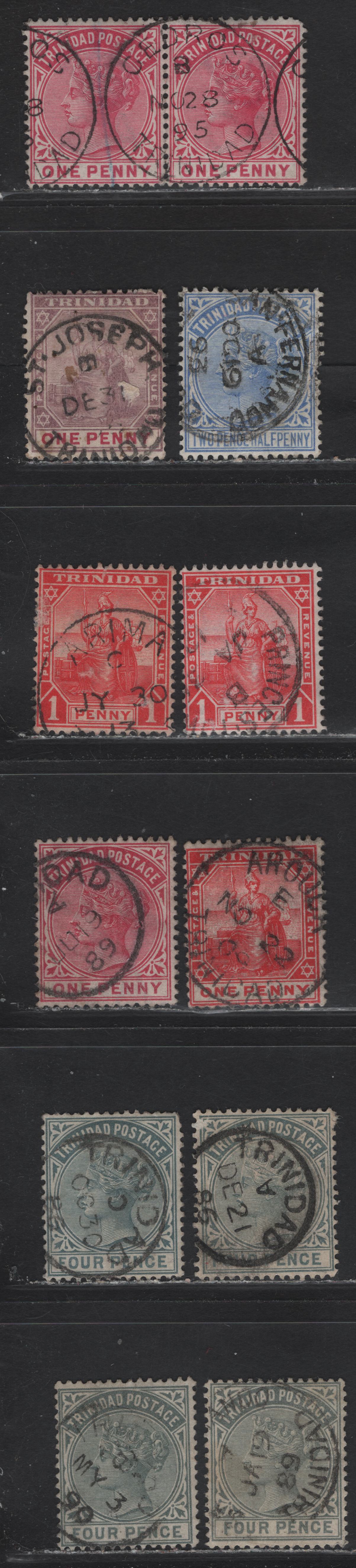 Lot 313 Trinidad (C) 1883-1894 Queen Victoria, 1897-1906 & 1904-1909 Britannia Keyplate Issues - A Selection of Trinidad & Small Town SON CDS Cancels