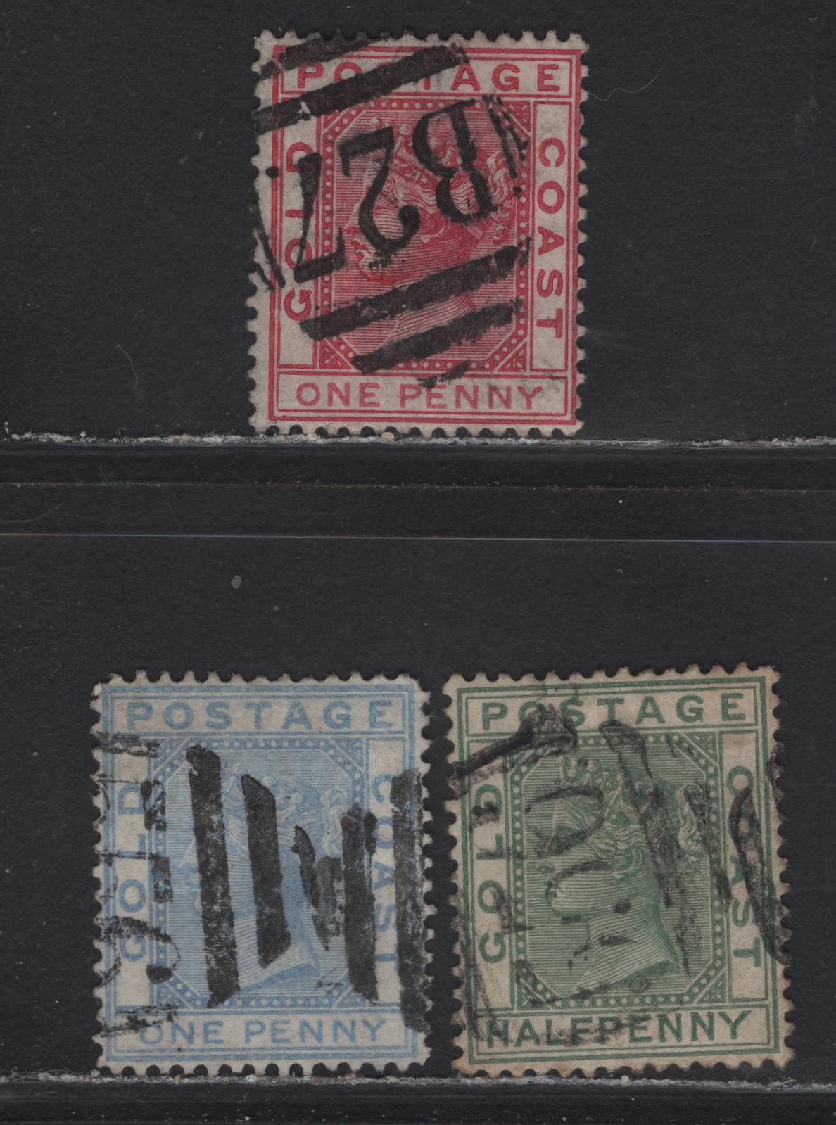 Lot 319 Gold Coast (C) 1876-1884 & 1884-1891 Queen Victoria Keyplate Issues - A Selection Of Cape Coast & Atlantic Mailboat Barred Numeral Cancels