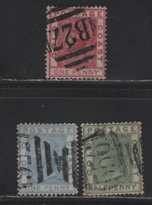 Lot 319 Gold Coast (C) 1876-1884 & 1884-1891 Queen Victoria Keyplate Issues - A Selection Of Cape Coast & Atlantic Mailboat Barred Numeral Cancels
